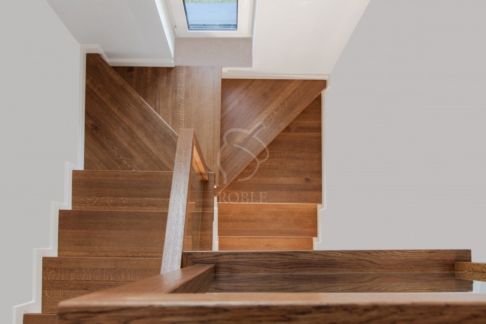 schody dębowe na beton olejowane